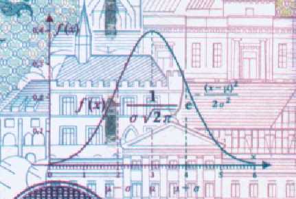 Gaussian Distribution on German 10 Deutschmark bill